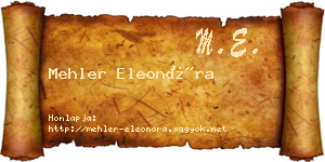 Mehler Eleonóra névjegykártya